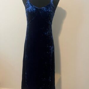 Jessica Simpson Velvet Midi Dress - Deep Blue